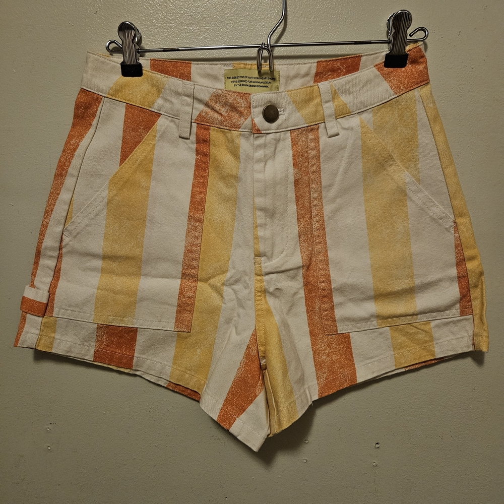 Vibrant Striped High Waist Women's Shorts